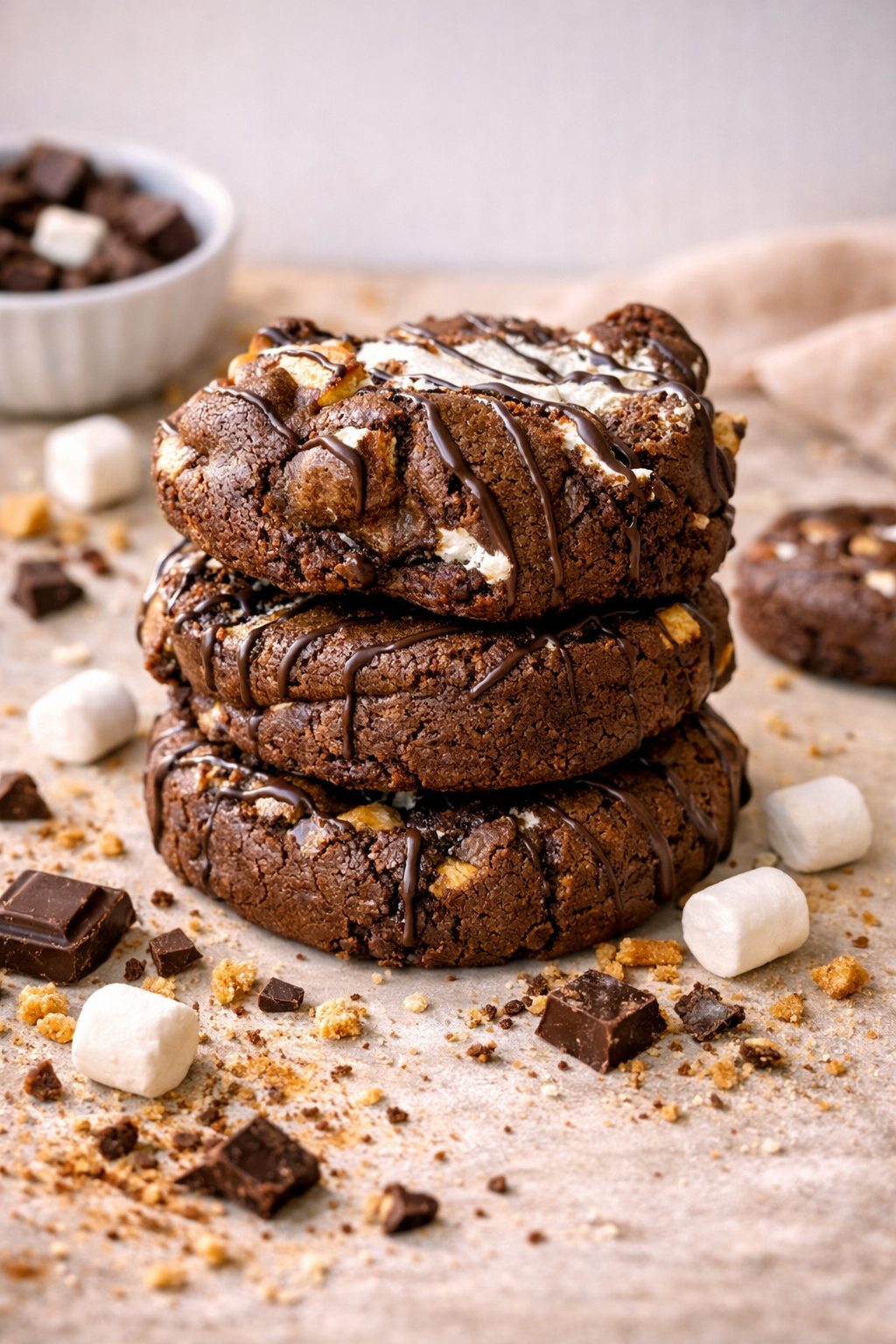 Cookies S’Mores - chocolat empilés