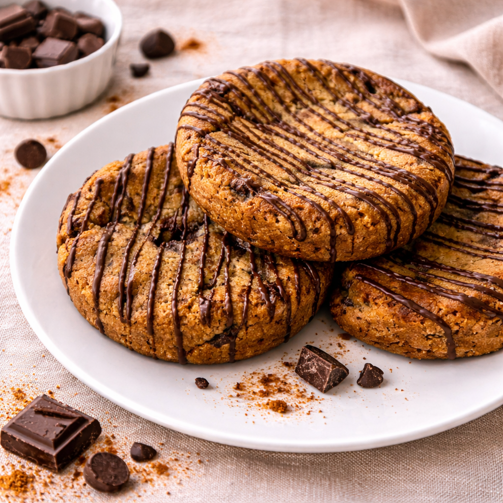 Cookies aux pépites de chocolat sur assiette