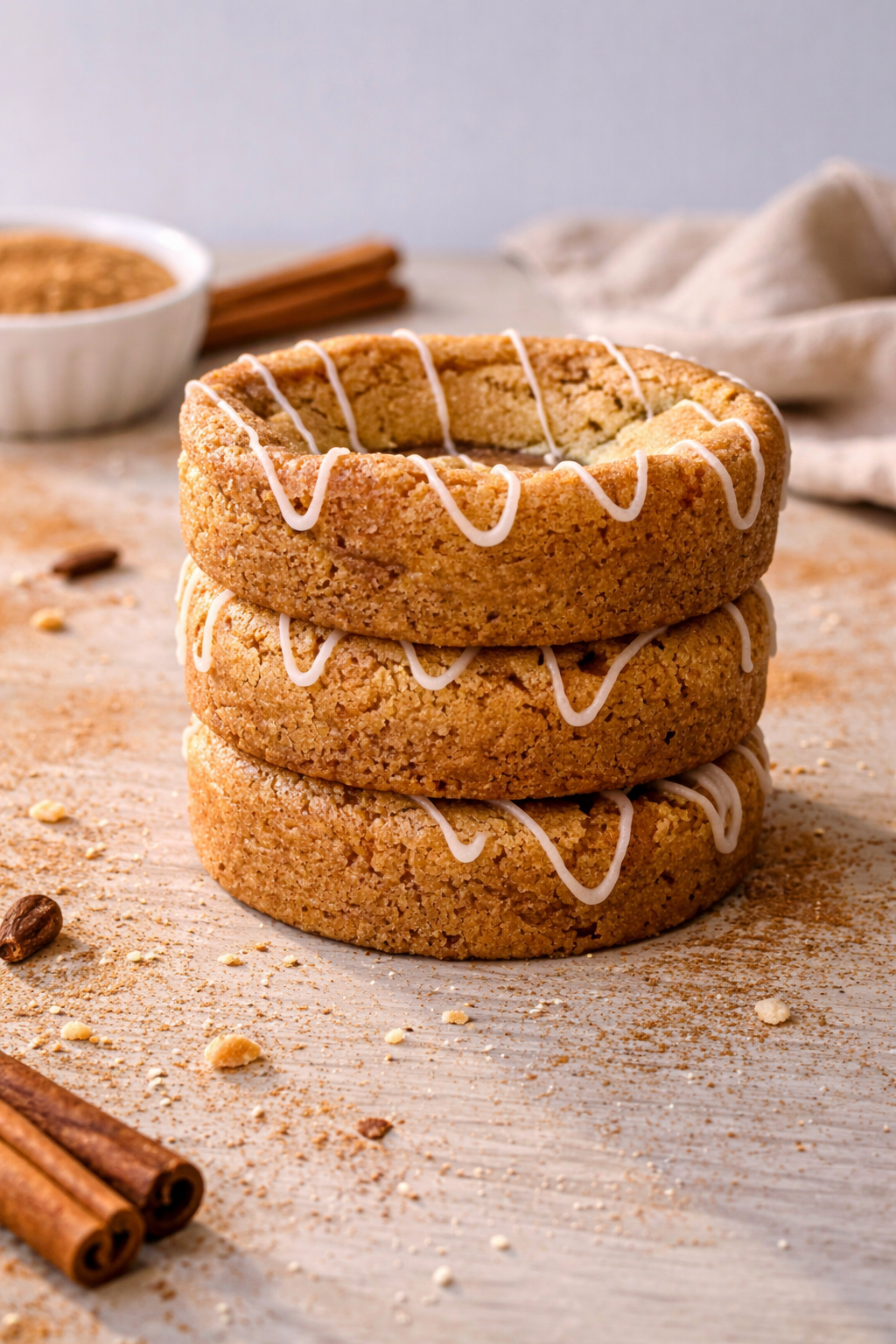 Cookie cinnamon roll empilés