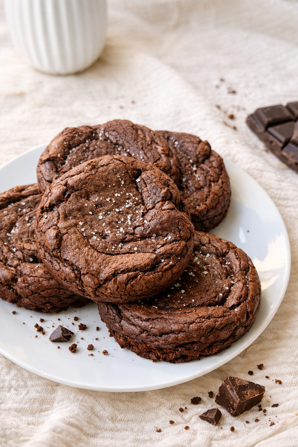 Cookie brownie sur assiette